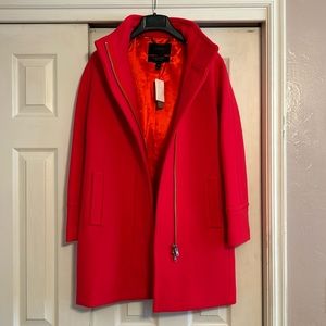Stunning red J.Crew wool stadium cloth wool jacket.